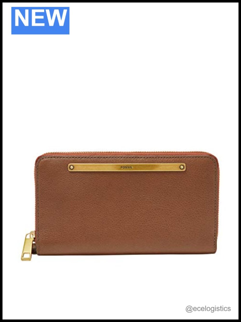 Genuine Leather Zip Around Clutch Wallet with Retractable Wristlet Strap